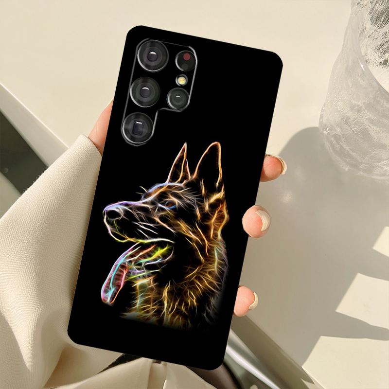 Мультяшный чехол с собакой Немецкая овчарка для Samsung Galaxy S23 Ultra S21 S22 S24 S25 Ultra S9 S10 Plus S25 FE S20 FE Задняя крышка