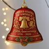 United States 250th Anniversary Bell Ornament Patriotic Commemorative Doorbell Xmas Tree Hanging Decoration for Home Garden Decor