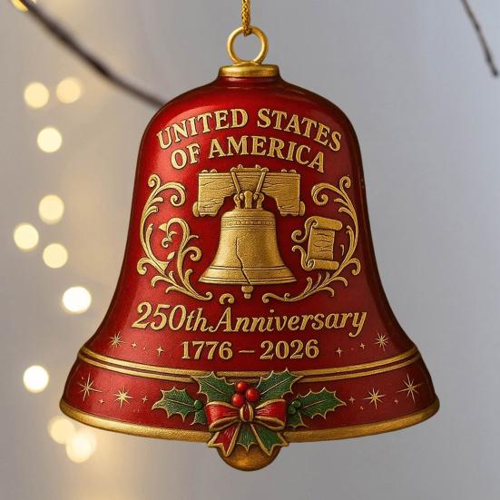 США 250-летний юбилейный колокольчик патриотический памятный дверной звонок рождественская елка подвесное украшение для домашнего сада декора