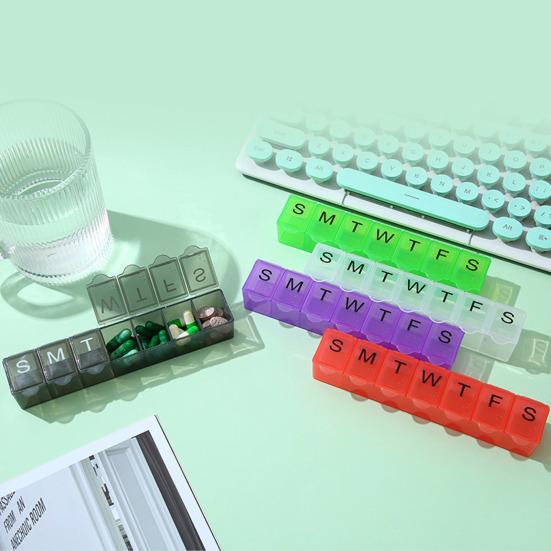 Коробка для таблеток с отделениями, 7 сеток, еженедельная прозрачная крышка, с принтом даты, пыленепроницаемый, влагозащищенный, портативный, для путешествий, на открытом воздухе, органайзер для планшета