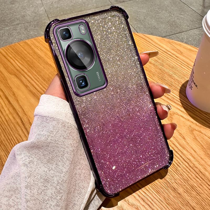 Gradient Glitter Airbag Lens Shockproof Case for Huawei P30 P40 P50 P60 Pro Pura 70 Pro Mate 30 40 50 60 Pro Nove 7 8 9 10 11 12 Pro Honor 100 200 Pro