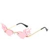 2020 Trend Flame Sunglasses, Men'S And Women'S Metal Frameless Street Sunglasses, Wide-Brimmed Glasses