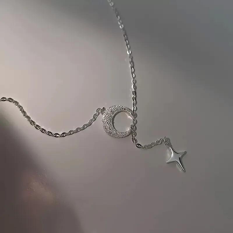Популярное модное ожерелье с луной и звездой, кулон-цепочка геометрической формы для женщин, изысканные аксессуары