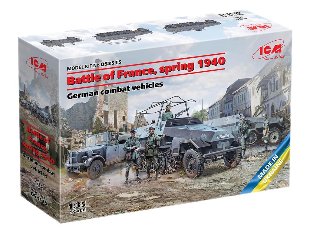 ICM German Battle of France 1940 German Fighting Vehicle Set Plastic Model Kit DS3515 1/35