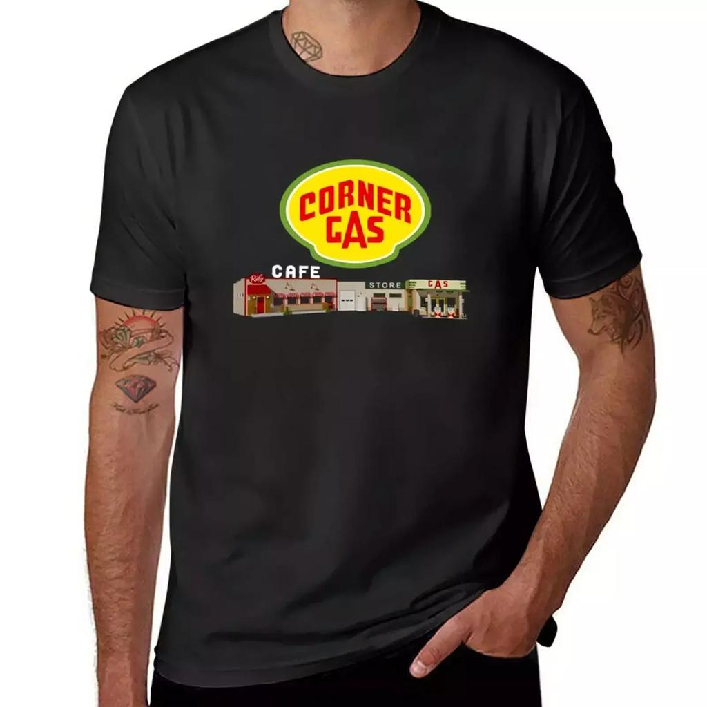 Corner-Gas-Logo-and-Station-Womens T-Shirt for a boy Short sleeve tee heavyweight t shirts for men