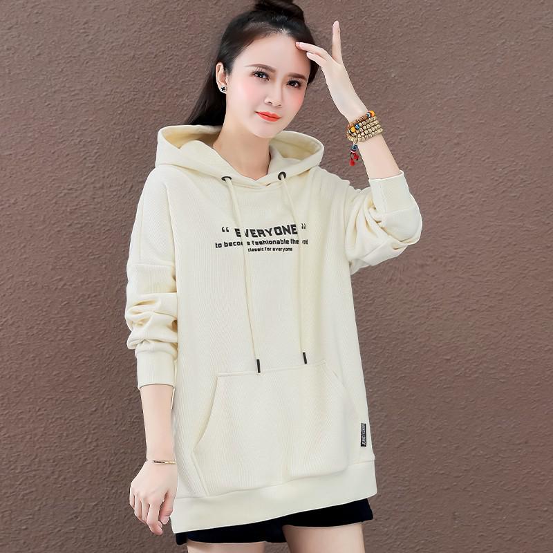 Женская толстовка свободного кроя с капюшоном и вафельной тканью, утепленная, для осени/зимы 2024 г., повседневный ленивый стиль.