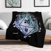 Galaxy Watercolor Dice D20 Galaxy Critical Roll Throw Blanket Shaggy Furry Soft Blanket for Bedroom Living Room