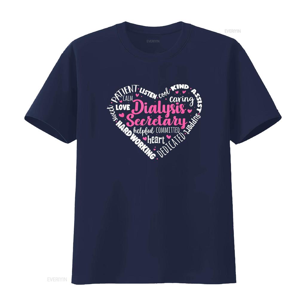 Dialysis Secretary Appreciation Attributes T Shirt vintage Washed Stylish homme streetwear Breathable Comfortable Stretched