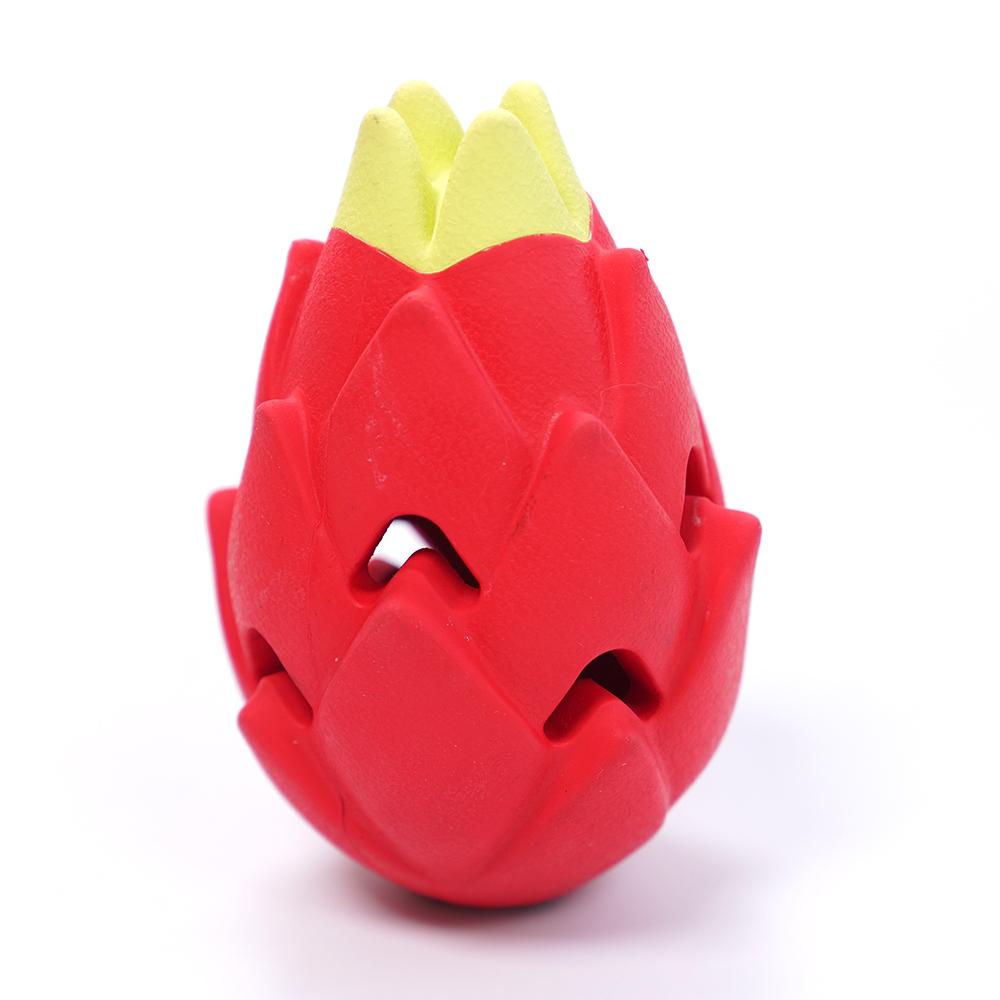 Chew Strawberry Dragon Fruit Design Dog Rubber Toy