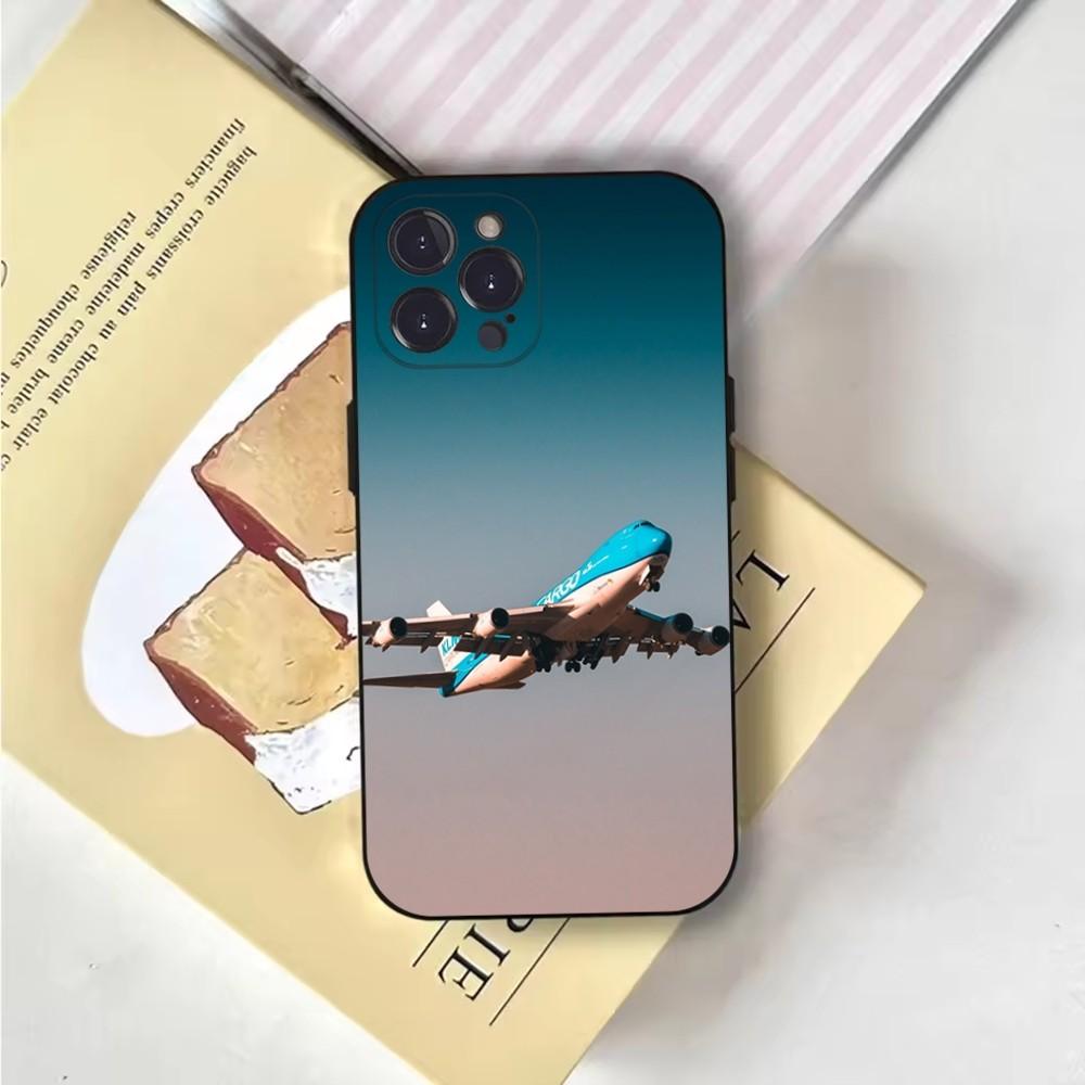 Чехол для телефона с изображением самолета Чехол для телефона для iPhone 16,15,14,13,12,11,Pro,X,XS,Max,XR,Plus,Mini Мягкий черный чехол