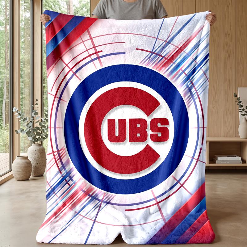 Chicago Cubs Flannel Fleece Blanket Cozy Warm Throw Blanket For Couch Bed Travel All Season Use