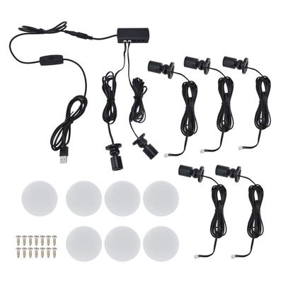 Светодиодная лампа для витрины, питание от USB, диммируемая, круглая, маленькая, для шкафа, выставочного зала, 1 на 7