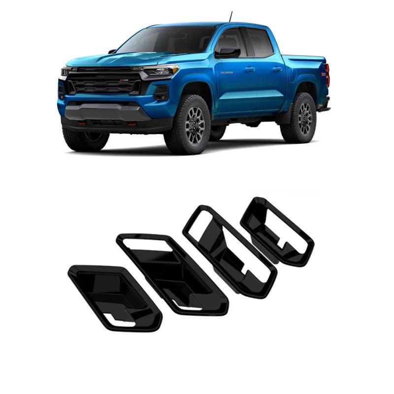 For Chevrolet Colorado 2024 ABS Black Inner Door handle Bowl Cover Trim Interior Decoration Mouldings interior Accessories