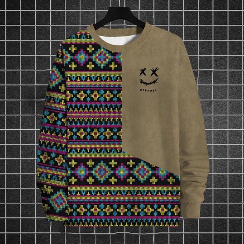 Парные платья Смешные мужские толстовки Графические футболки с длинным рукавом Печатные футболки Свободные толстовки с круглым вырезом Мужская одежда больших размеров Топы