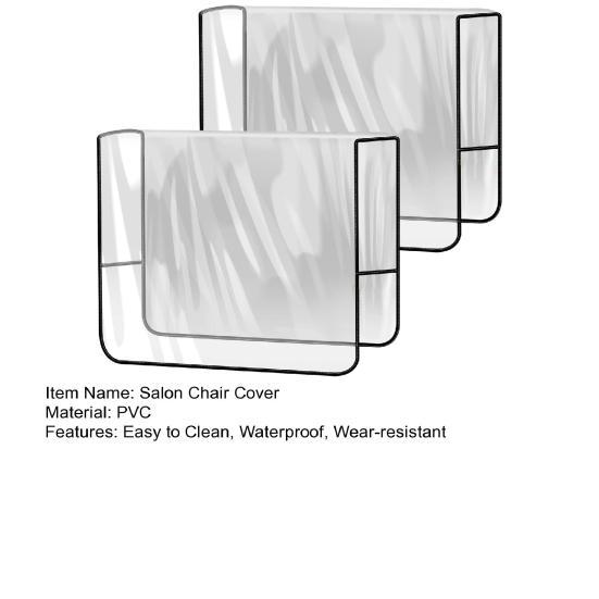 2 шт. чехла для парикмахерских кресел, водонепроницаемые защитные чехлы для салонных сидений, прозрачные чехлы для парикмахерских кресел, для большинства стандартных кресел, спа-кресел