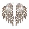 Женские серьги-пусеты из сплава с инкрустацией стразами в виде крыльев ангела, ювелирные украшения для вечеринок, серьги KTJ