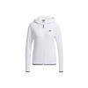 Logo Letter Pattern Printed Zipper Solid Color Hooded Long Sleeve Jacket Women Jackets White GM0864