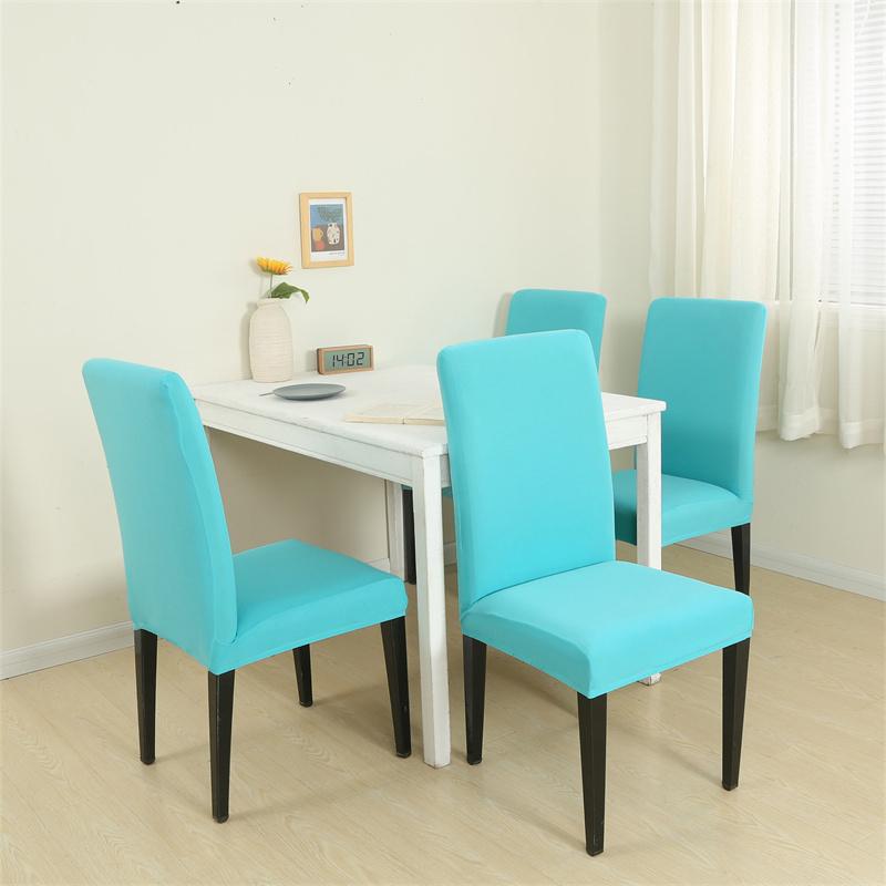 1Pcs Solid Color Chair Cover Elastic Seat Cover For Kitchen Dining Room Wedding Banquet Home Stretch Chair Covers
