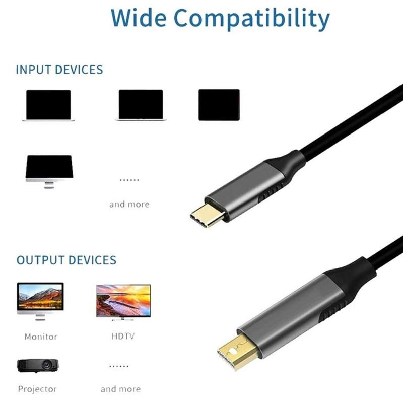 Кабель USB C - DP 1.8M 4K @60Hz Type-C to DP HBR3 Alt Mode Adapter для 2021 для MacBook Pro M1 для Mac Mini