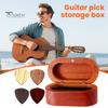 Набор держателей для медиаторов с 4-мя медиаторами, деревянный органайзер для медиаторов для акустической электрогитары, укулеле, мини-коробка для хранения ювелирных изделий