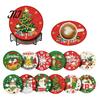 Unique Holiday Present Ideas 12 Pcs Christmas Faux Diamond Painting Art Coasters, DIY Rhinestone Coasters Coaster Making Supplies Kit with Holder,