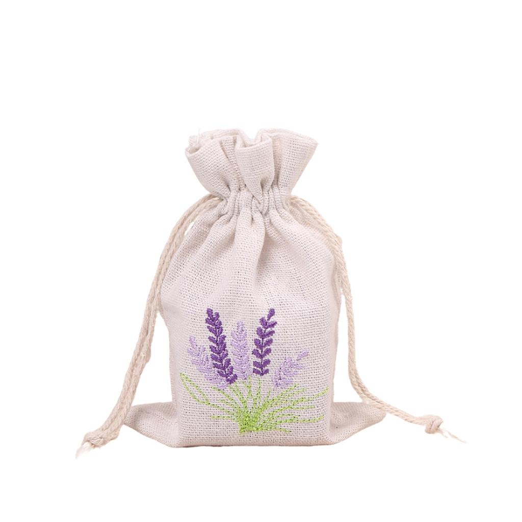 Embroidery Craft Canvas Bag Lavender Storage Drawstring Bundle Pocket Jewelry Object Packaging Hemp Bag