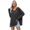 Women V- Neck Pullovers Sweater High Quality Oversized Jumper Split Fall Winter Clothes