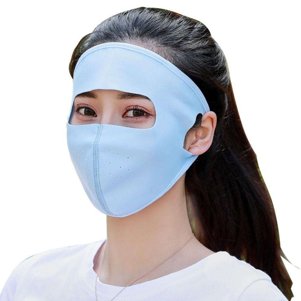 Чистый цвет Ice Silk солнцезащитная маска для лица на открытом воздухе защитная маска для лица для вождения маска Джини для вождения