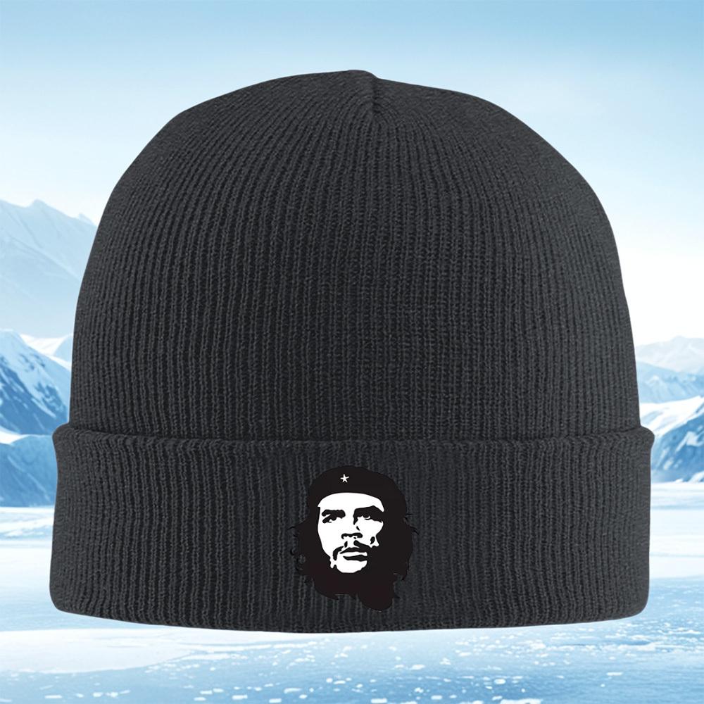 Iconic revolutionary face beret star Men Women Unisex Knitted Hat Beanie Pullover Cap Winter Thermal Warm Christmas Outdoor Cycl