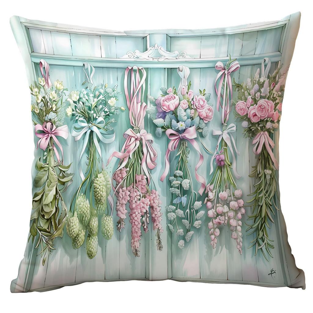 Новая весенняя наволочка с цветочным принтом, мятно-зеленая, для дома, гостиной, дивана, подушки
