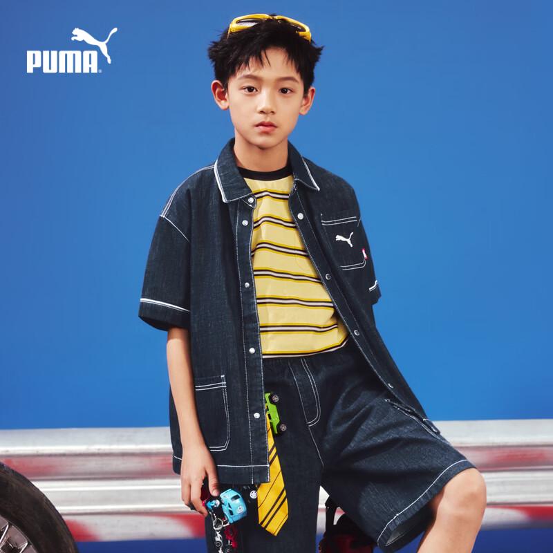Puma Детская джинсовая рубашка с коротким рукавом
