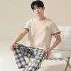 Summer Men's Pajamas Short Sleeves Long Pants Pijamas Suits Thin Sleepwear Can Be Worn Outside Cotton Home Wear Sports Pyjama