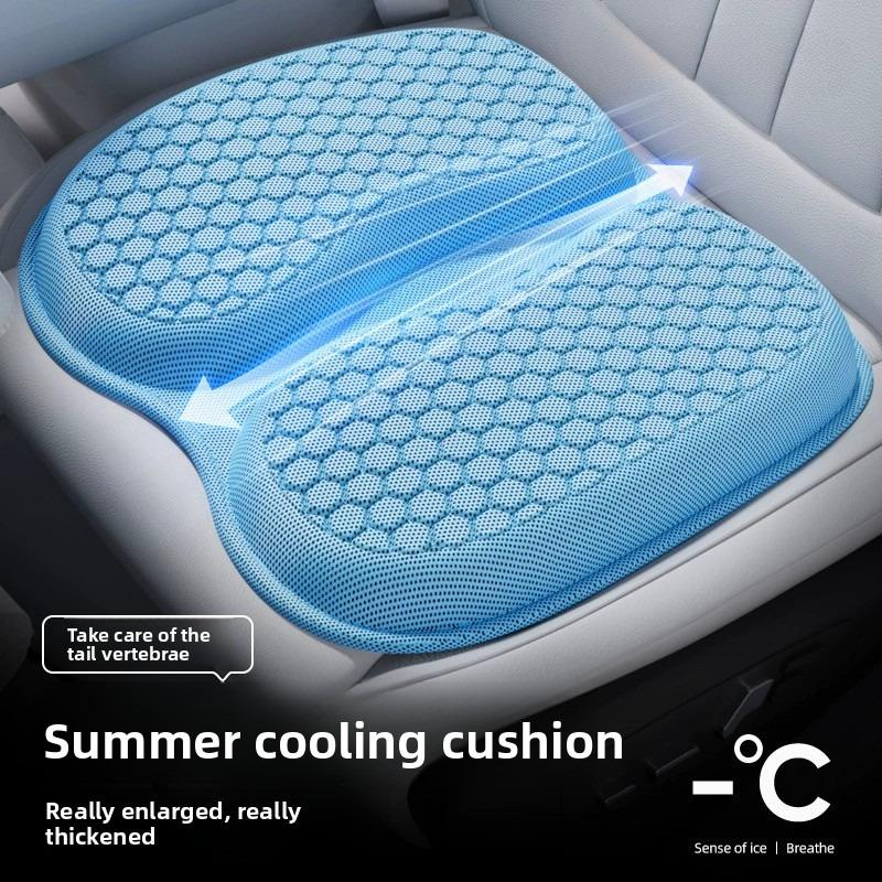 3D Summer Gel Breathable Single Seat Cover Cushion Ventilation Cooling Universal Car Curved Design Pad Auto Interior Accessory