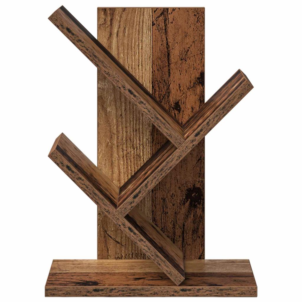Tree Bookshelf 3 Tier 30 x 18 x 40 cm Engineered Wood Reclaimed Wood