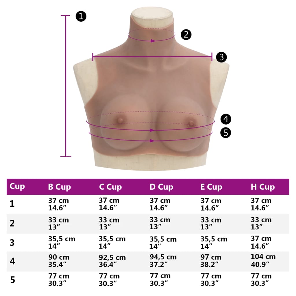 Silicone Breasts Tanned Cup Size C