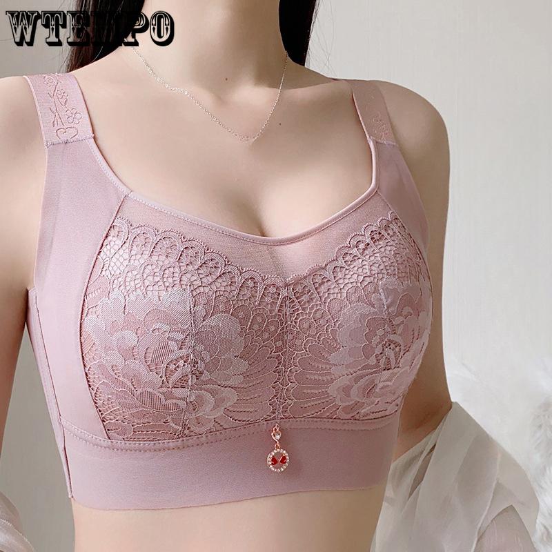 Seamless Lingerie Women's Thin Frameless Gathering Bra Beautiful Back Bra Women's Anti-sagging and Breast Retraction Bra Push Up Bra