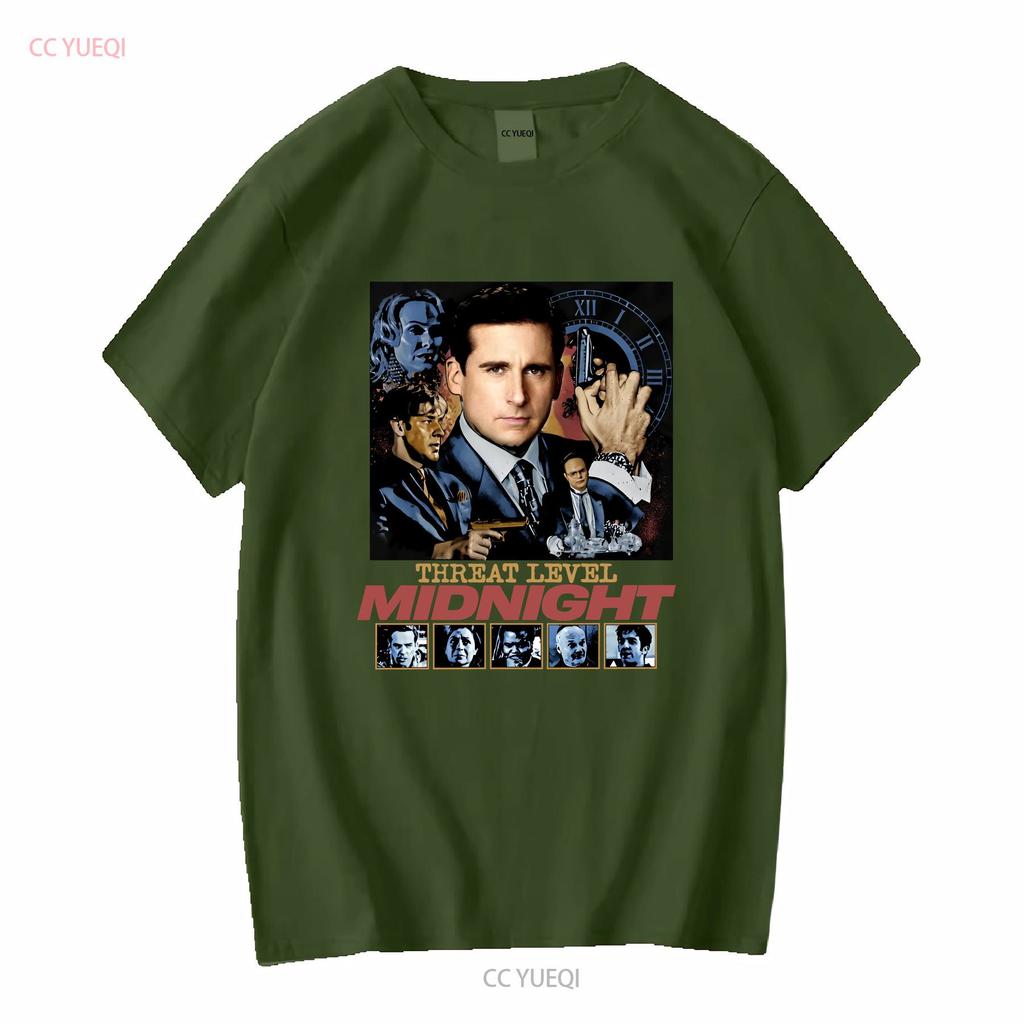 The Office Threat Level Midnight Retro Vintage Classic T Shirt Long Or Short Sleeves Vintage Washed Slightly Fashion Homme