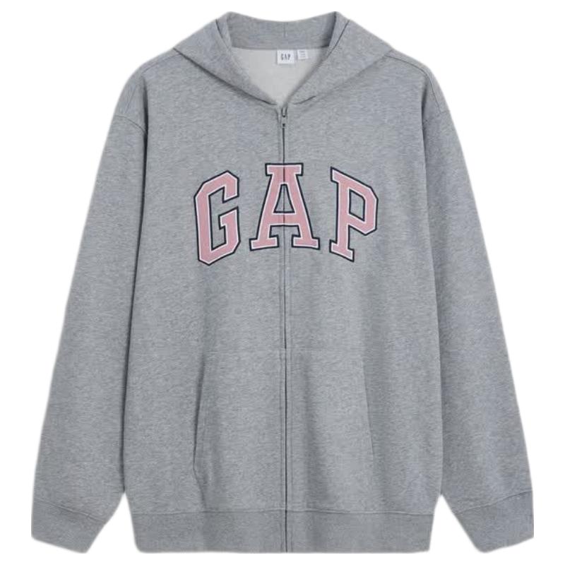 Gap Унисекс Свободный Кардиган-Толстовка с Капюшоном и Вышивкой Логотипа