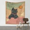 Гобелен Таро Солнца и Луны, настенный декор в стиле бохо-таро, кошка, кавайный декор комнаты, психоделический хиппи-гобелен, детская комната, спальня, художественные постеры