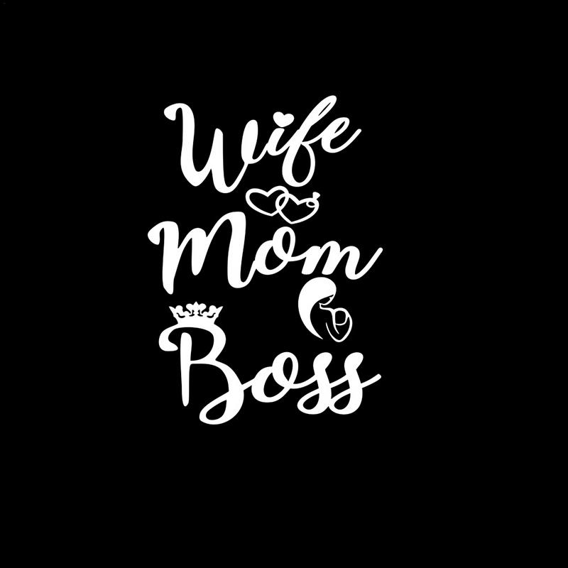 Жена, мама, босс, автомобильная наклейка, декоративные наклейки на бампер, наклейки на окна автомобиля, водонепроницаемые наклейки на окна, наклейки на кузов грузовика для