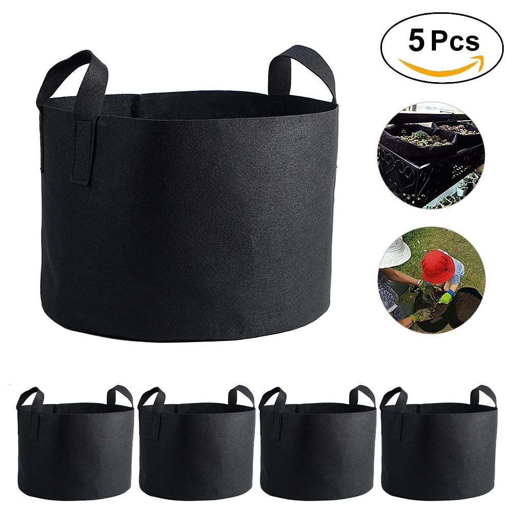 Черный Растения Растениеводство Мешок Овощи Цветы Аэрация Посадка Горшок Контейнер (10 галлонов 28 x 40 см)