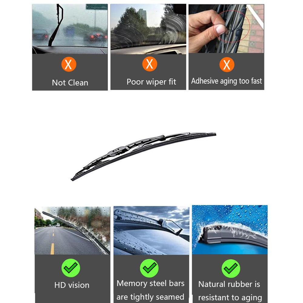 2Pcs 18" Inch Bone Windshield Wiper Set Black Fits Most Vehicle Car Accessories