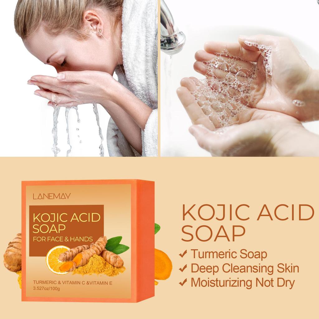 Мыло с койевой кислотой - Глубокое очищение и увлажнение кожи лица и рук, способствует более гладкой и сияющей текстуре кожи - Подходит для типов кожи, 100 г