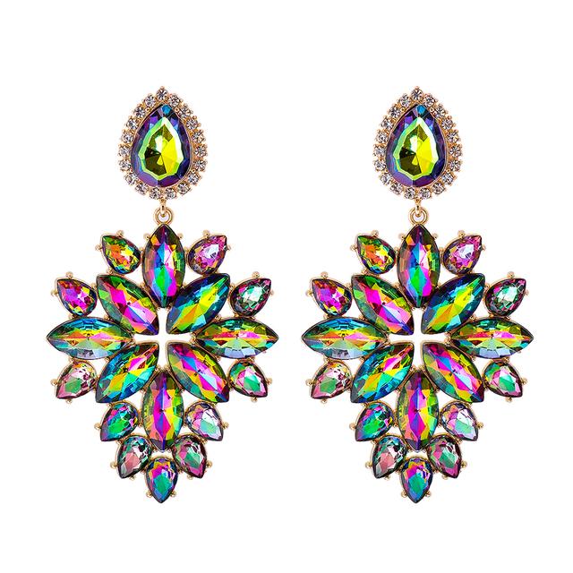 2022 New Products 16 Colors New Rhinestones Jewelry Statement Earrings Big Glass Drop Earrings for Women Fashion Accessories