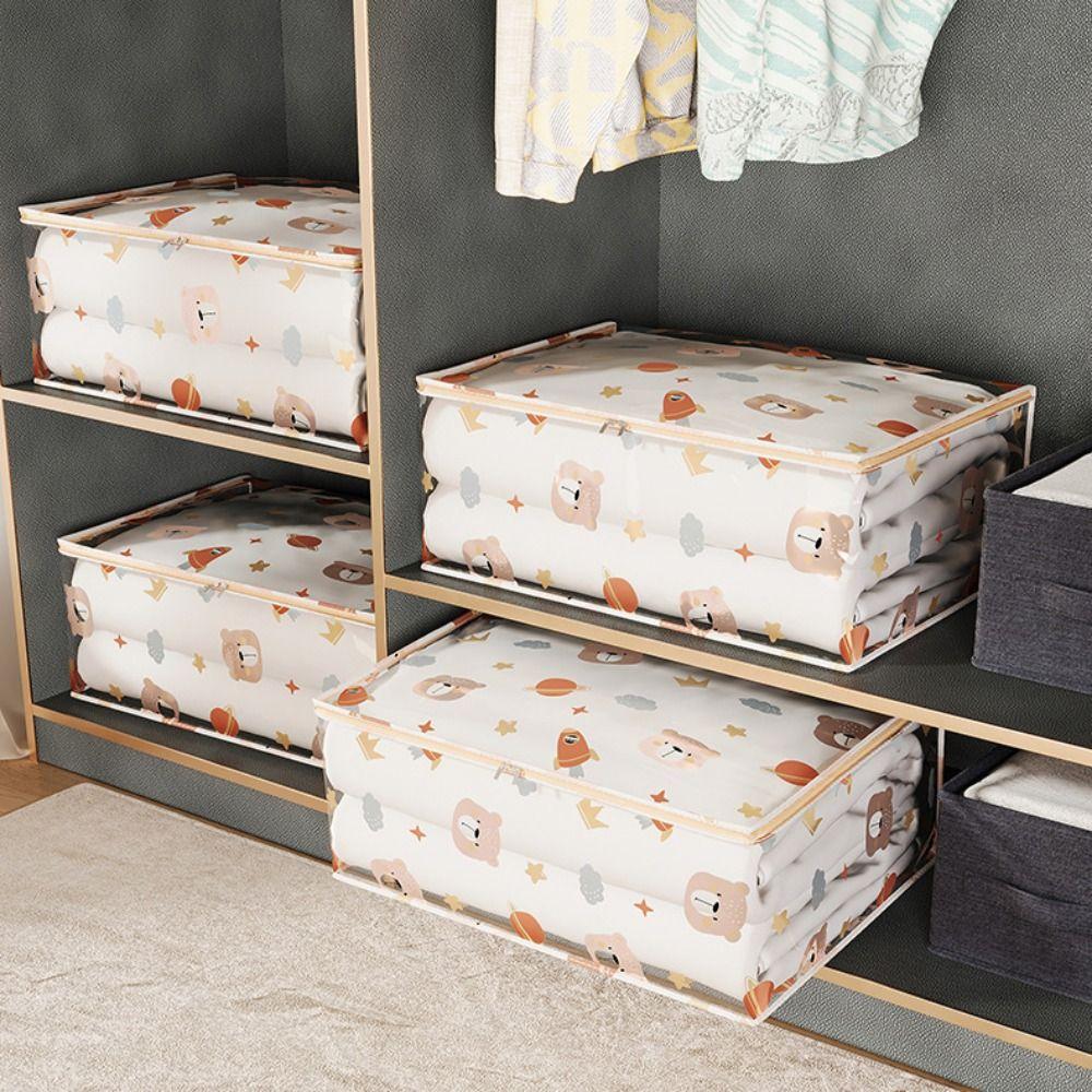 Новая трехмерная сумка для хранения большой емкости, пылезащитный органайзер для одежды, прозрачная водонепроницаемая сумка для одеяла, бытовая