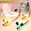 Cat Toy Rechargeable LED Interactive Simulation Mouse Toy Realistic Moving Mouse with Feather