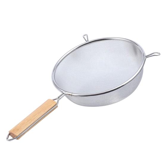 Stainless Steel Mesh Strainer with Wooden Handle Fine Mesh Filter Spoon Wire Sieve