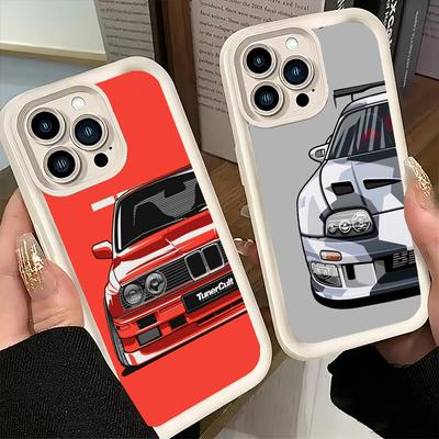 Чехол для телефона iPhone 17 Air 16E 15 16 Pro Max Простой чехол с узором японских спортивных автомобилей 14 Plus 13 12 Mini Мягкий силиконовый чехол