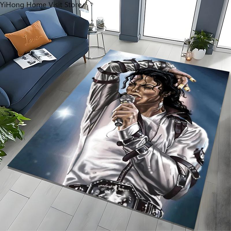 Fashion MJ Michael Jackson King of Pop Carpet Rug for Home Living Room Bedroom Sofa Doormat Decor,Large Kids Non-slip Floor Mat