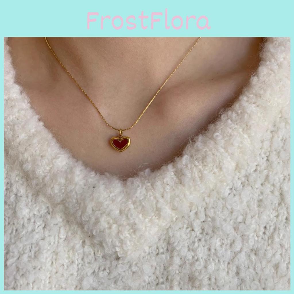 Потрясающее корейское красное сердце-подвеска на шею из титановой стали для свежего и милого образа